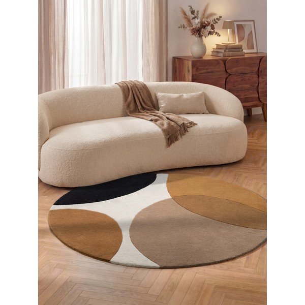 Konjako rudos spalvos iš vilnos apvalios formos kilimas ø 200 cm Ruvia – Villeroy&Boch-image-1