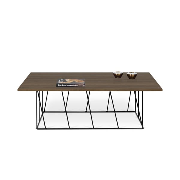 Kavos staliukas su riešutmedžio stalviršiu ir juodomis kojomis TemaHome Helix-image-2