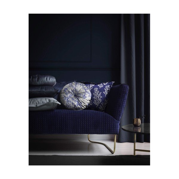 Apvali dekoratyvinė pagalvėlė su aksominiu užvalkalu "Velvet Atelier Sea", ⌀ 45 cm-image-1