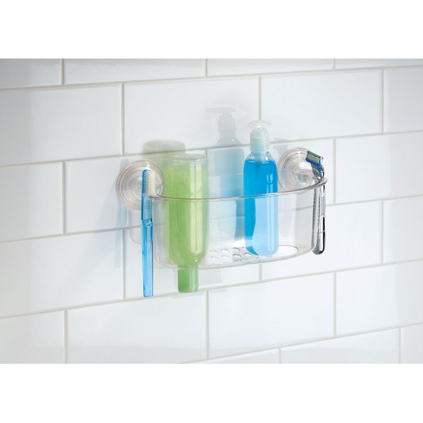 Permatomas savaime išsilaikantis krepšelis iDesign Suction Spa, 30 cm ilgio-image-2