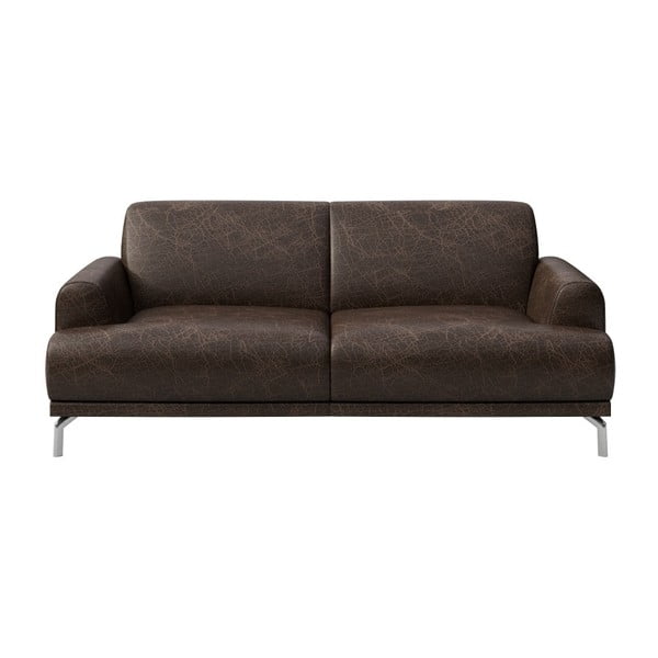 Tamsiai ruda odinė sofa MESONICA Puzo, 170 cm