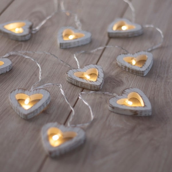 LED lempučių girlianda DecoKing Heart, 10 lempučių, 1,65 m ilgio