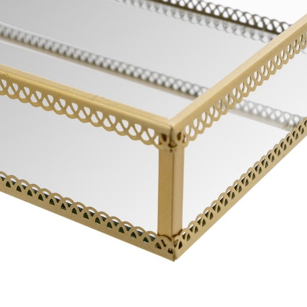 Iš metalo dekoratyviniai padėklai 2 vnt. 14x24 cm – Casa Selección-image-1