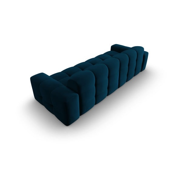 Tamsiai mėlyna aksominė sofa 255 cm Kendal - Micadoni Home-image-4