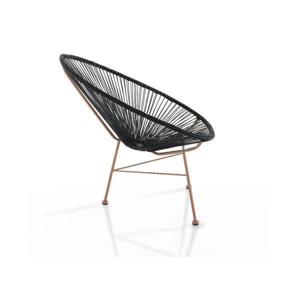 Sodo krėslas juodos spalvos dirbtinis rotangas Numana – Tomasucci-image-1