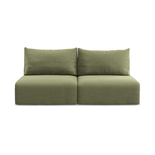 Žalios spalvos sulankstoma/su sandėliavimo vieta sofa iš velveto 216 cm Kalena – Makamii