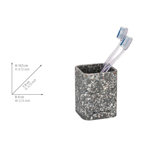 Pilkos spalvos iš polirezino dantų šepetėlio indas Tom Tailor T-Terrazzo – Wenko-image-4