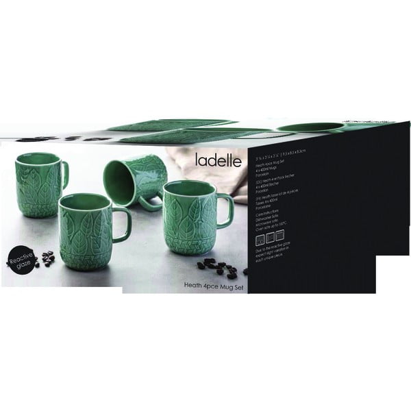 Puodeliai turkio spalvos iš porceliano  4 vnt. 400 ml Heath Jade – Ladelle-image-4