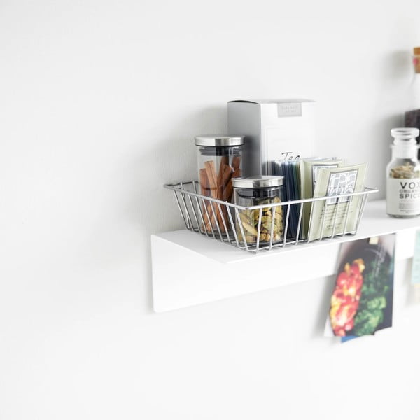 Iš metalo sieninė lentyna baltos spalvos 50 cm – YAMAZAKI-image-3