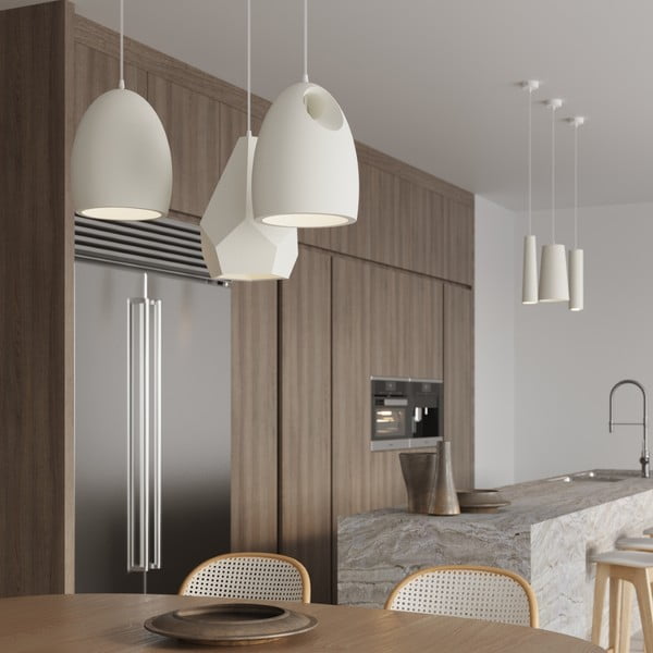 Kabantis šviestuvas baltos spalvos ø 8 cm su keramikiniu gaubtu Alverna – Sollux-image-4