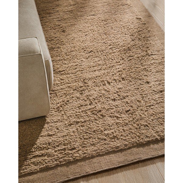 Rankų darbo smėlio spalvos iš vilnos kilimas 200x300 cm Marely – Kave Home-image-2