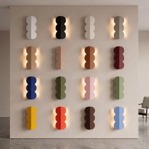 Raudonos spalvos iš aliuminio sieninė lempa BISCUIT – Thoro-image-2