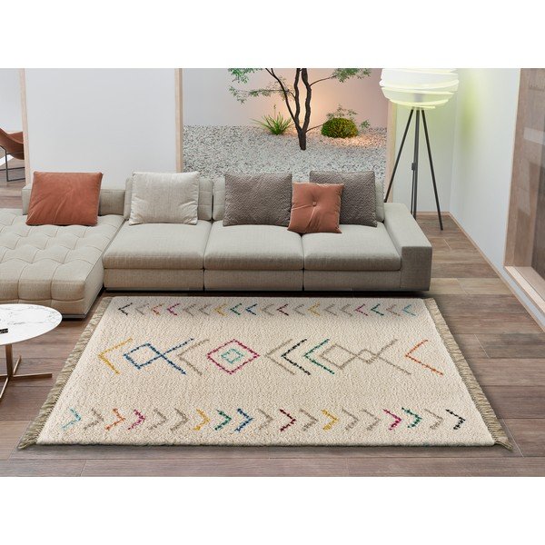 Kreminės baltos spalvos kilimas Universal Ziri White, 133 x 190 cm-image-1