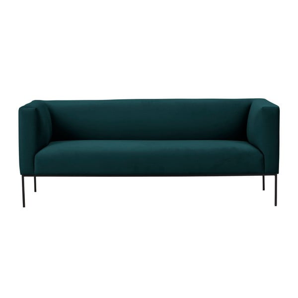Tamsiai žalia aksominė sofa Windsor & Co Sofas Neptune, 195 cm