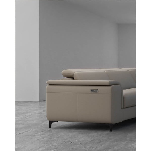 Kampinė sofa šviesiai rudos spalvos iš odos (su dešiniuoju kampu) Brito – MESONICA-image-3