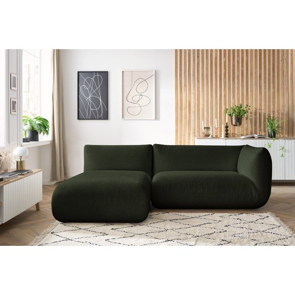 Žalia velvetinė kampinė sofa (kairysis kampas) Lecomte - Bobochic Paris-image-1