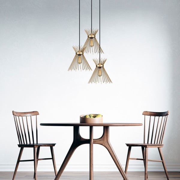 Aukso spalvos metalinis pakabinamas šviestuvas ø 34 cm Izmir - Squid Lighting-image-3