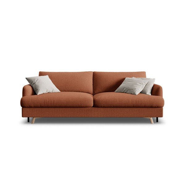 Terakotos spalvos sulankstoma/su sandėliavimo vieta sofa 233 cm Naomi – Micadoni -image-1