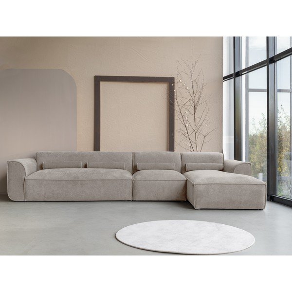 Kampinė sofa smėlio spalvos (su dešiniuoju kampu) Flex Felix – Miuform-image-1