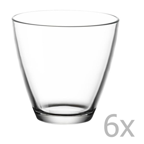 6 skaidrių stiklinių vandeniui rinkinys "Bitz Fluidum", 260 ml