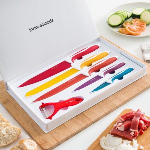 5 keraminių nerūdijančio plieno peilių ir skustuko rinkinys InnovaGoods-image-4