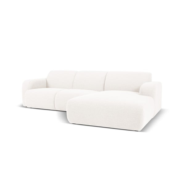 Kampinė sofa baltos spalvos iš boucle (su dešiniuoju kampu) Molino – Micadoni Home-image-1