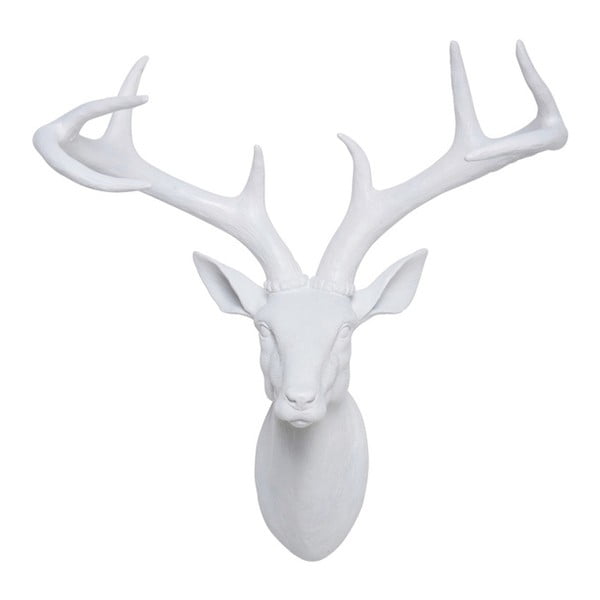 Baltos spalvos dekoratyvinis elnio formos biustas Kare Design Deer, 40 x 45 cm