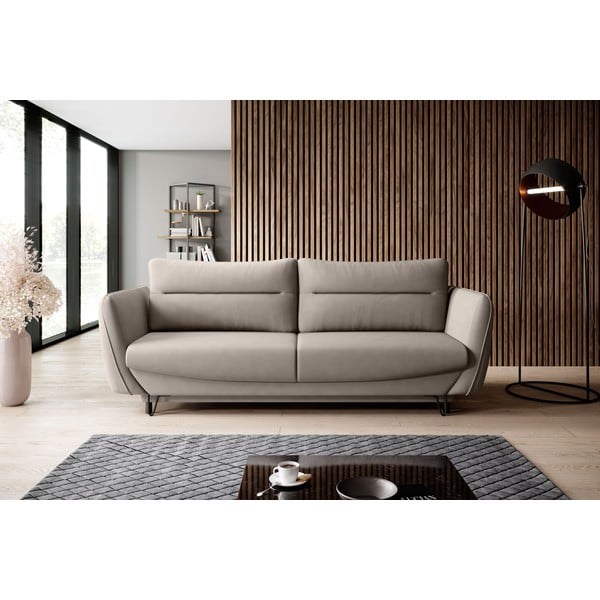 Smėlio spalvos iš šenilinio audinio sulankstoma/su sandėliavimo vieta sofa 236 cm Silva – ELTAP-image-1