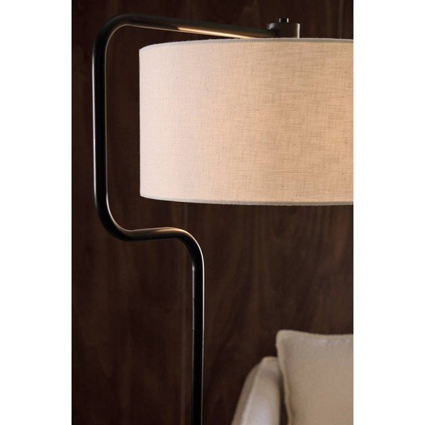 Juodos spalvos/kreminės spalvos iš tekstilės pastatomas šviestuvas (aukštis 160 cm) Josho – Ellos Home-image-3