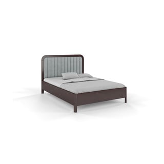 Rudai pilka dvigulė lova iš bukmedžio medienos dvigulė lova Skandica Visby Modena, 180 x 200 cm