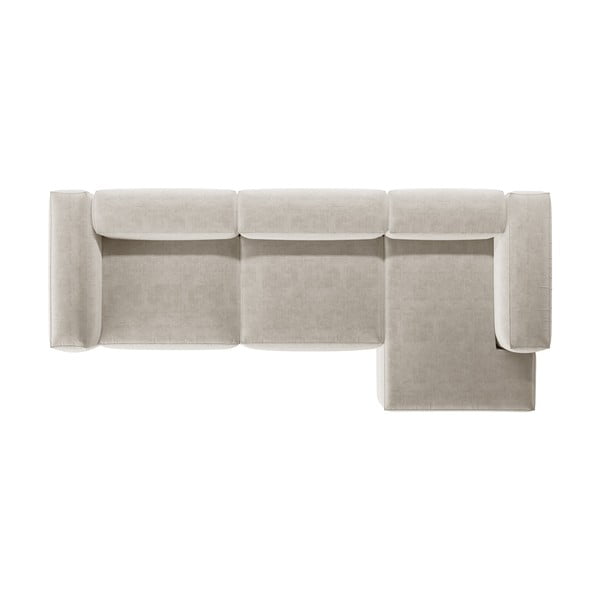 Smėlio spalvos kampinė sofa (su dešiniuoju kampu/su gultu) Bergamo – Cosmopolitan Design-image-3