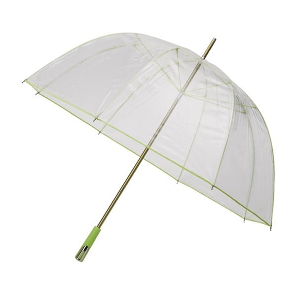 Skaidrus vėjo nepraleidžiantis golfo skėtis su žaliomis detalėmis "Ambiance Birdcage Ribs", ⌀ 110 cm