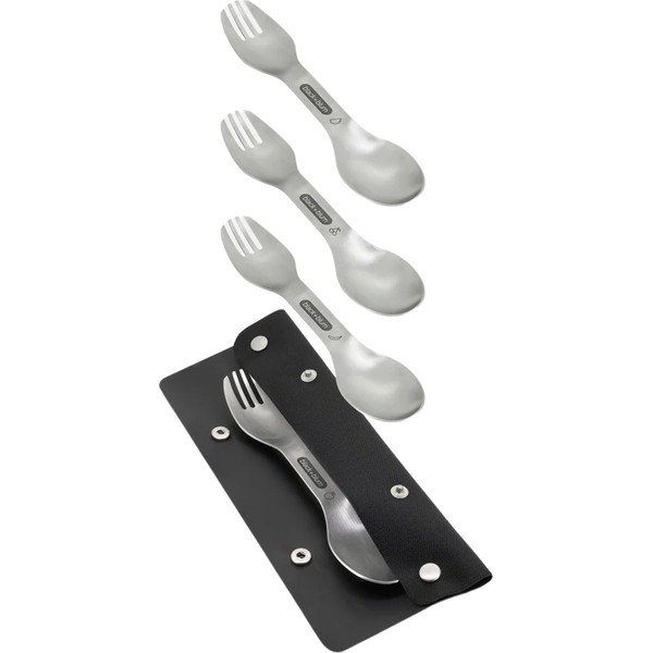 Sidabrinės spalvos šakučių rinkinys iš nerūdijančio plieno 4 vnt. Spork – Black + Blum-image-3