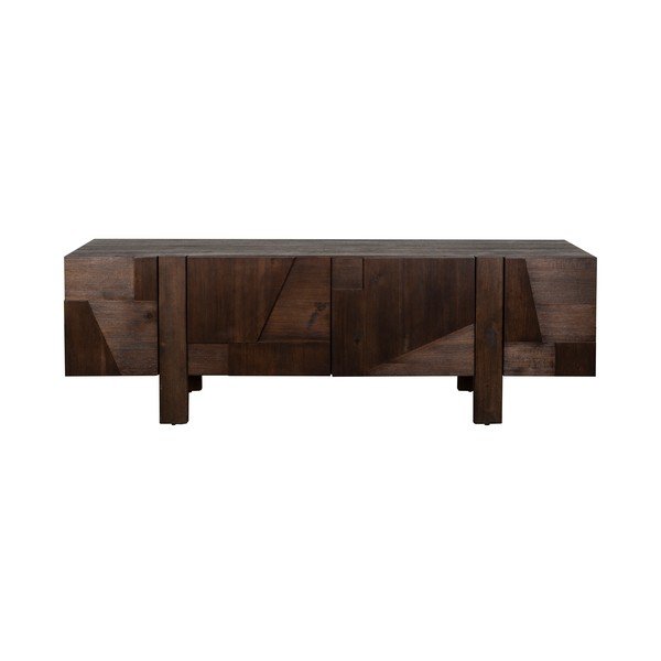 Tamsios natūralios spalvos iš medienos masyvo TV spintelė 188x60x45 cm Bruneau – Dutchbone