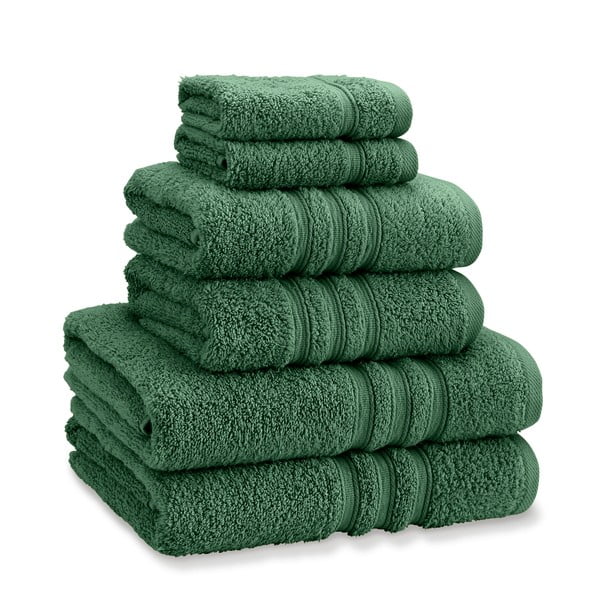 Tamsiai žalios spalvos iš frote audinio iš medvilnės vonios rankšluosčių rinkiniai 6 vnt. Zero Twist – Catherine Lansfield
