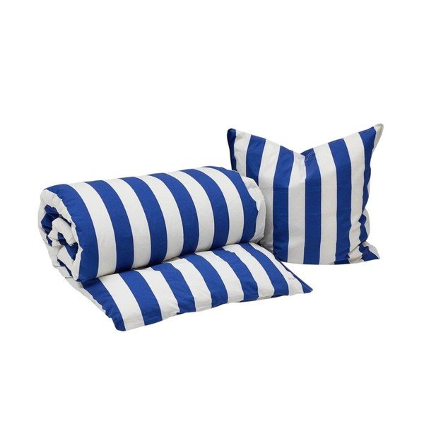 Baltos spalvos/mėlynos spalvos iš medvilnės viengulė patalynė 140x200 cm Shima – OYOY Living Design