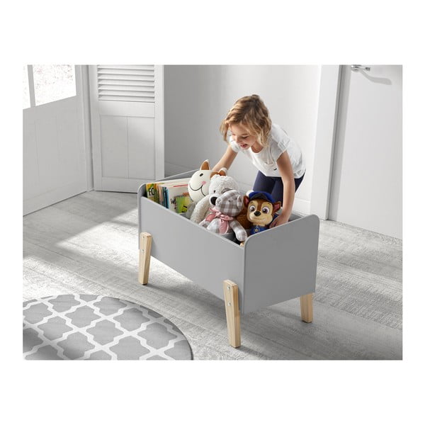 Pilkos spalvos vaikiška daiktadėžė 80x39x48 cm Kiddy – Vipack-image-1