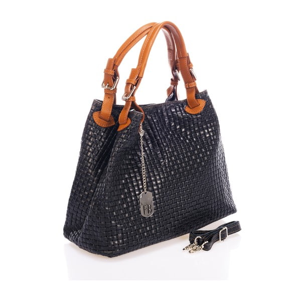 Tamsiai mėlyna odinė rankinė Federica Bass Hydri-image-2