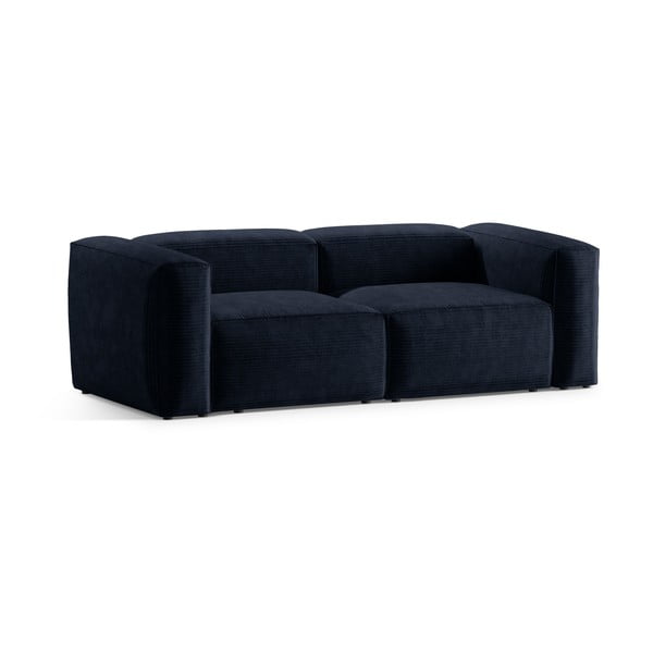 Tamsiai mėlynos spalvos iš kordinio velveto sofa 224 cm Bergamo – Cosmopolitan Design-image-2
