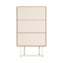 Iš ąžuolo masyvo aukšta šoninė spintelė baltos spalvos/natūralios spalvos 60x100 cm Fina – Gazzda