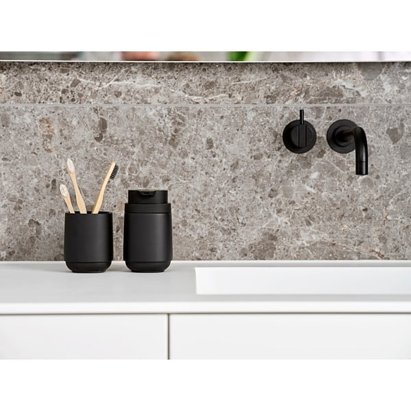 Juodas betoninis puodelis dantų šepetėliams Time - Zone-image-1