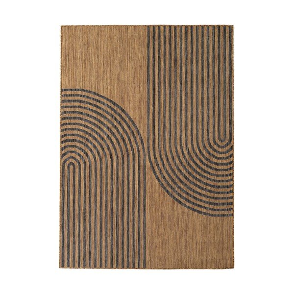Juodos spalvos/rudos spalvos lauko ir vidaus kilimas 120x170 cm Mira 1453 – Ayyildiz Carpets