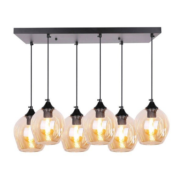 Juodas pakabinamas šviestuvas su stikliniu gaubtu 33x67 cm Aspa - Candellux Lighting-image-2