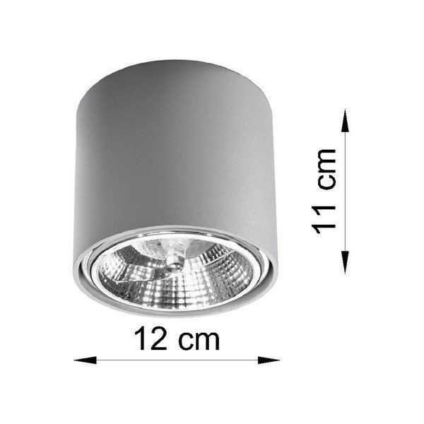 Pilkas lubinis šviestuvas Sollux Luigi-image-2