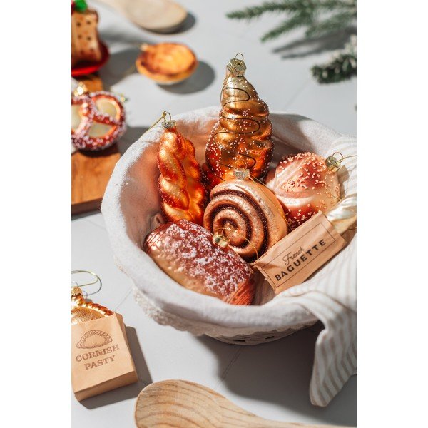 Iš stiklo eglutės papuošimas 3,5 cm Plait Bread – Sass & Belle-image-3