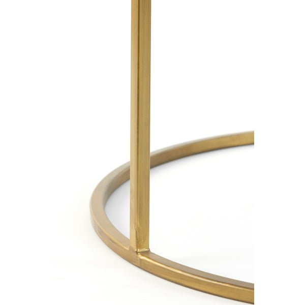 2 vnt. aukso spalvos stiklinių apvalių kavos staliukų rinkinys ø 75 cm Duarte - Light & Living-image-4