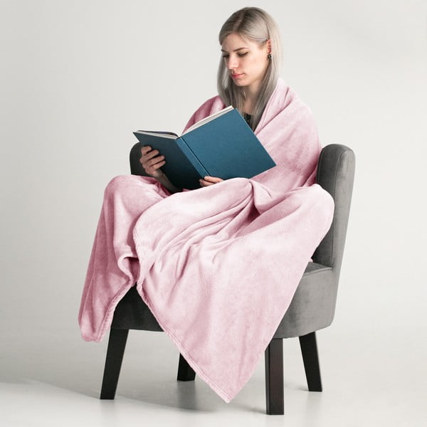 Šviesiai rožinis mikropluošto pledas Decoking Mic, 70 x 150 cm-image-1