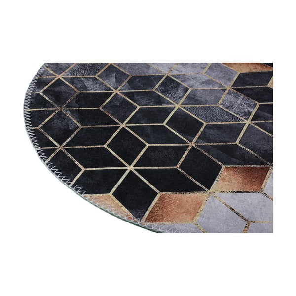 Skalbiamas kilimas juodos ir baltos spalvos 120x180 cm – Vitaus-image-2