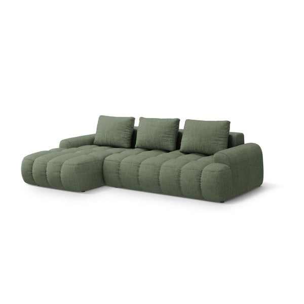 Žalios spalvos sulankstoma/su sandėliavimo vieta kampinė sofa (su kairiuoju kampu/su gultu) Linz – Cosmopolitan Design-image-2