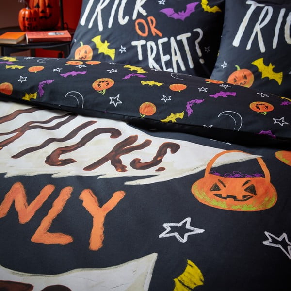 Juodos spalvos dvigulė patalynė 200x200 cm Halloween Trick or Treat – Catherine Lansfield-image-4